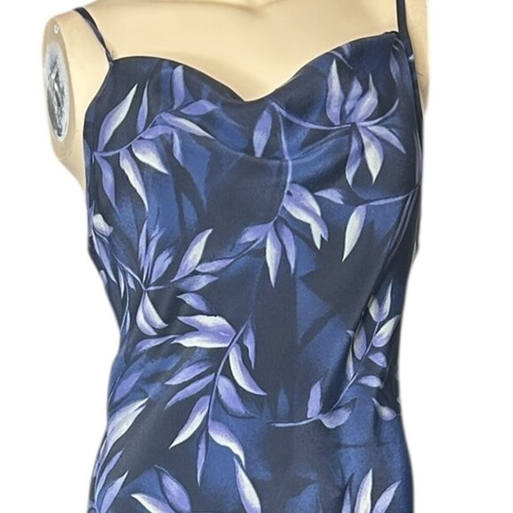 Vintage Fairweather Blue Floral Chiffon Maxi Dress Sz 6 Prom Evening Gown - Picture 2 of 6